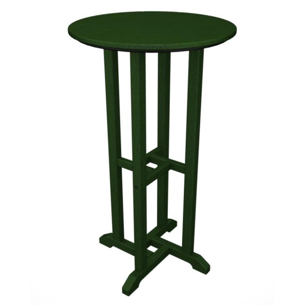 Eco-Friendly Furnishings  42" Recycled Earth-Friendly Patio Outdoor Round Bar Table - Green