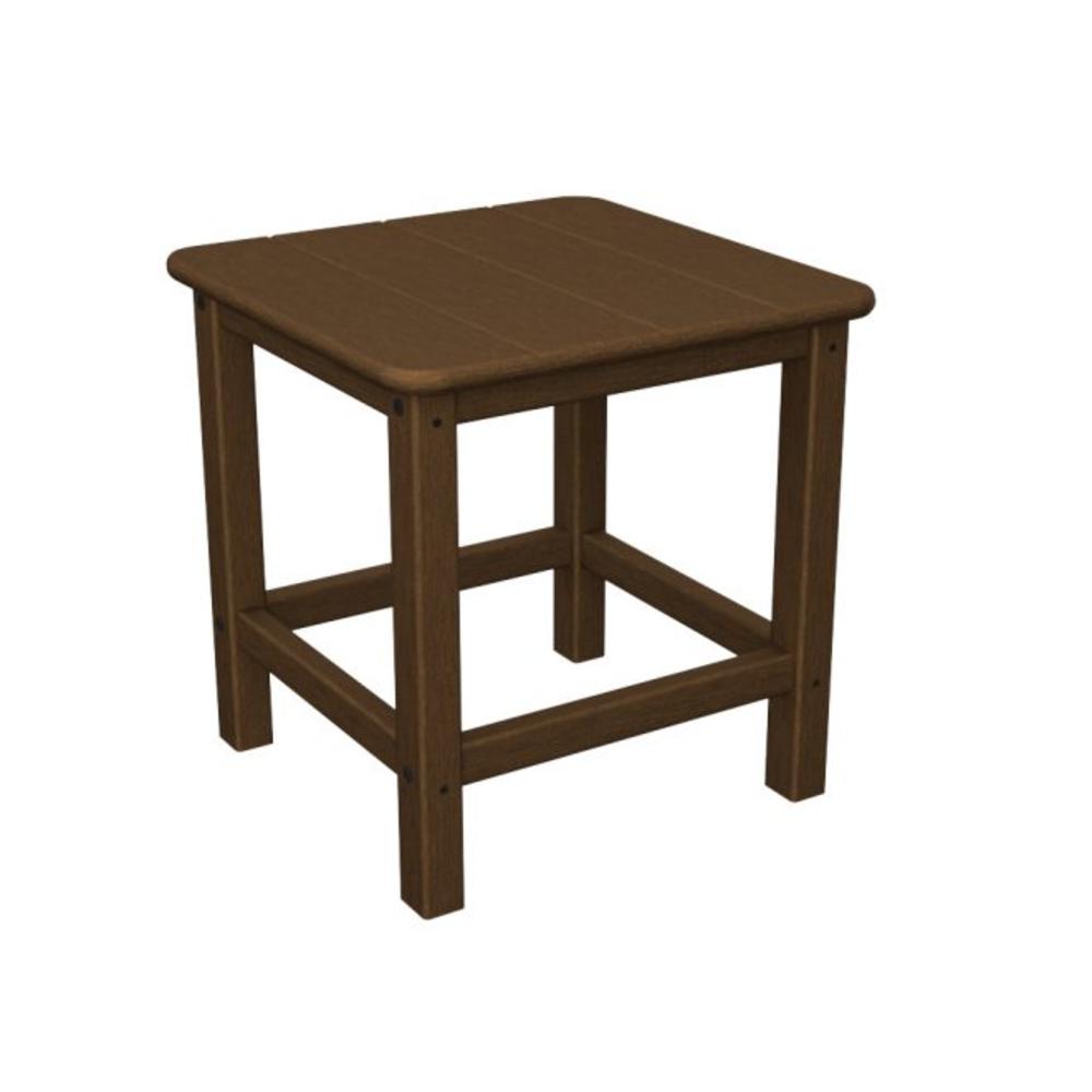 Eco-Friendly Furnishings 18" Recycled Earth Friendly Outdoor Patio Square Side Table - Teak Brown