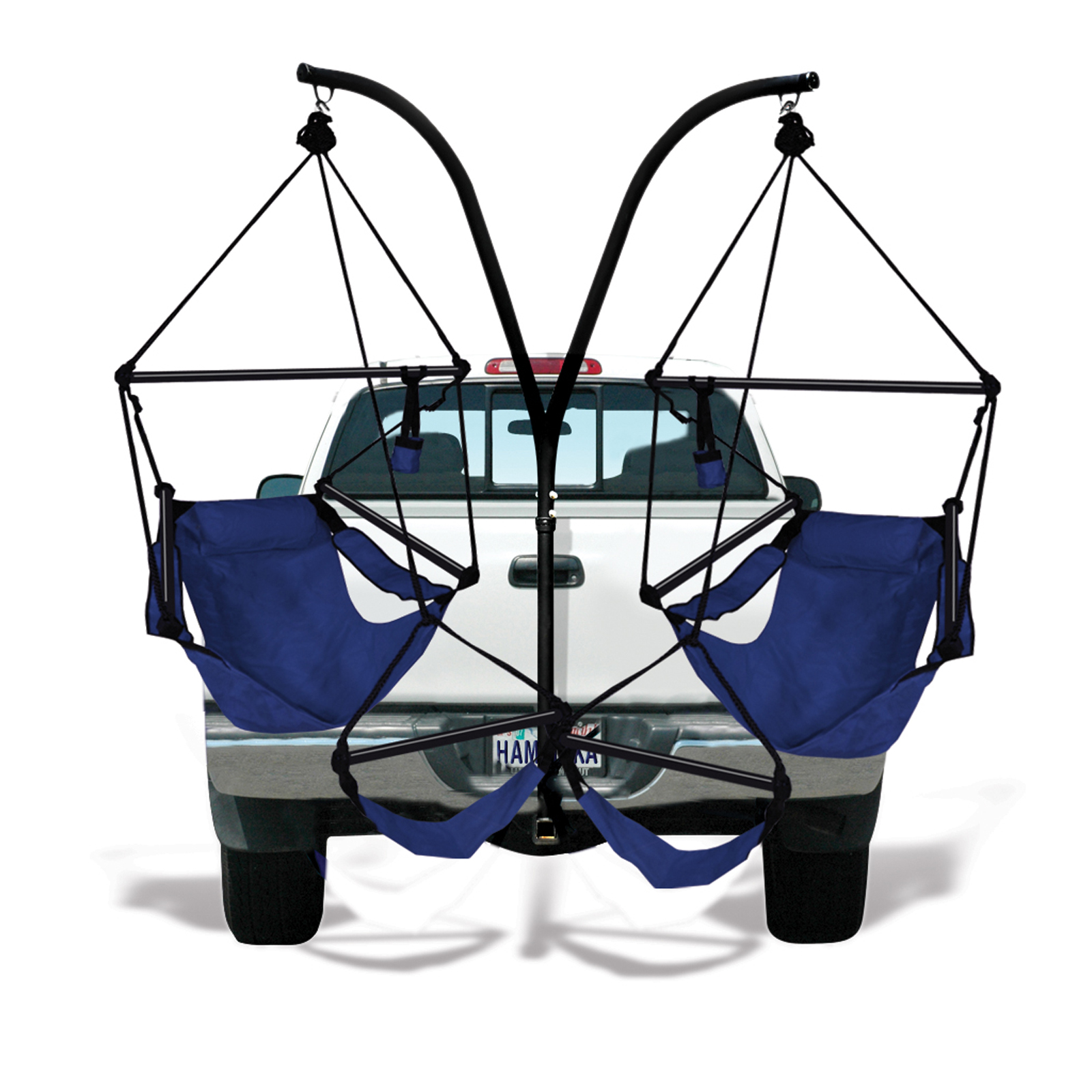 Kings Pond Hammaka Trailer Hitch Stand and Fabric Chairs - Midnight Blue