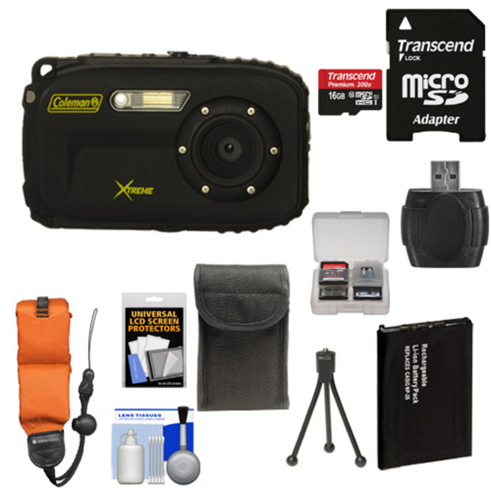 Coleman C5WP-BK-kit-59488  Xtreme C5WP Shock & Waterproof Digital Camera (Black) with 8GB Card + Battery + Floating Strap + Case