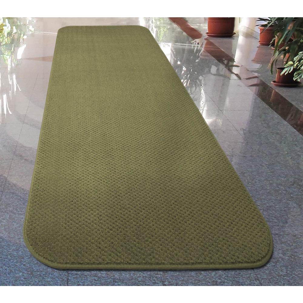 House, Home and More Skid-resistant Carpet Runner - Olive Green - 18 Ft. X 27 In.