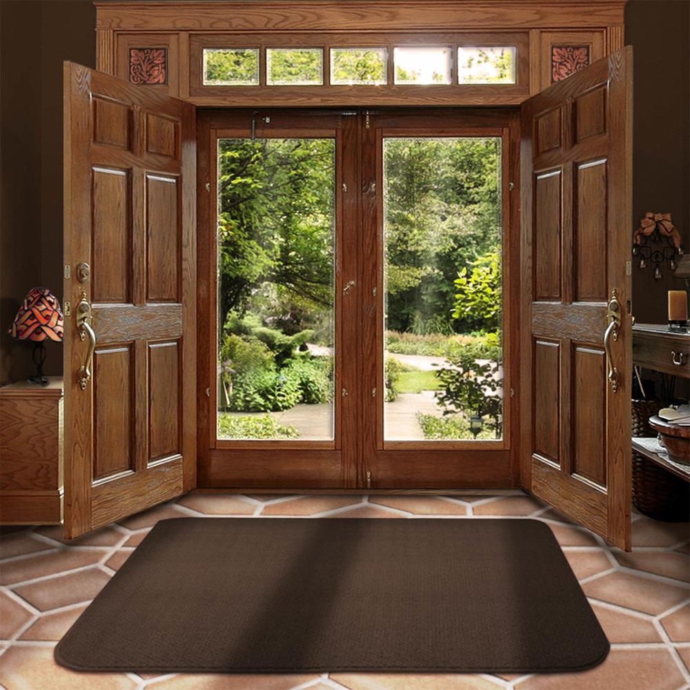 House, Home and More 4 x 6 SKID-RESISTANT Area Rug Carpet Floor Mat CHOCOLATE BROWN