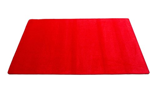 Learning Carpets Cut Pile Rug in Solid Red (Large)