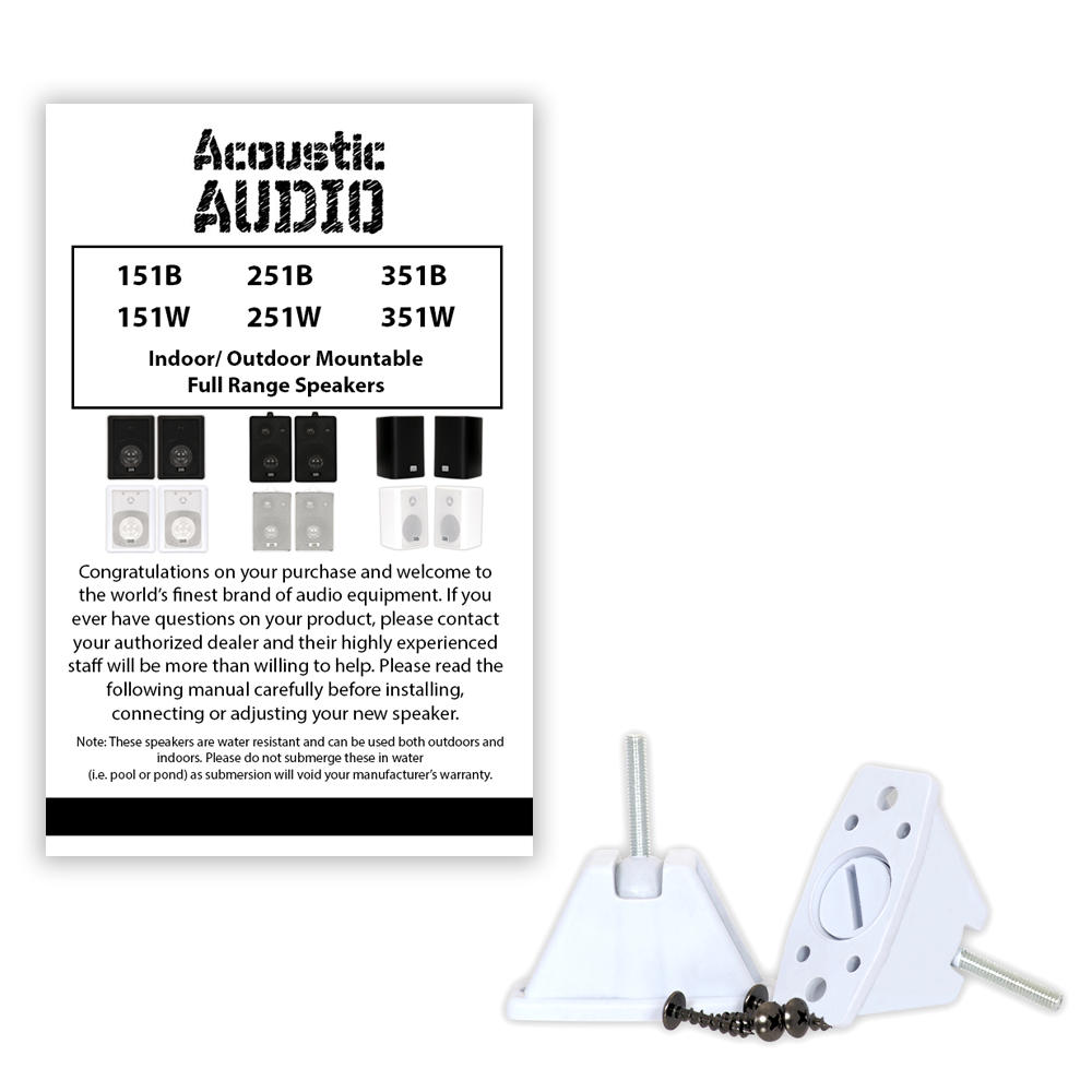 Acoustic Audio 151W   Indoor/Outdoor Speakers White, 2