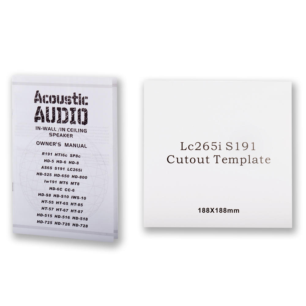 Acoustic Audio S191-5S  -  S191 In Ceiling / In Wall 5 Speaker Set 2 Way 1000 Watt