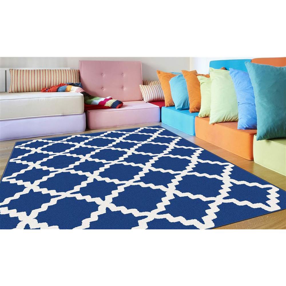 Tayse Rugs Metro Navy 5 ft. 3 in. x 7 ft. 3 in. Contemporary Area Rug