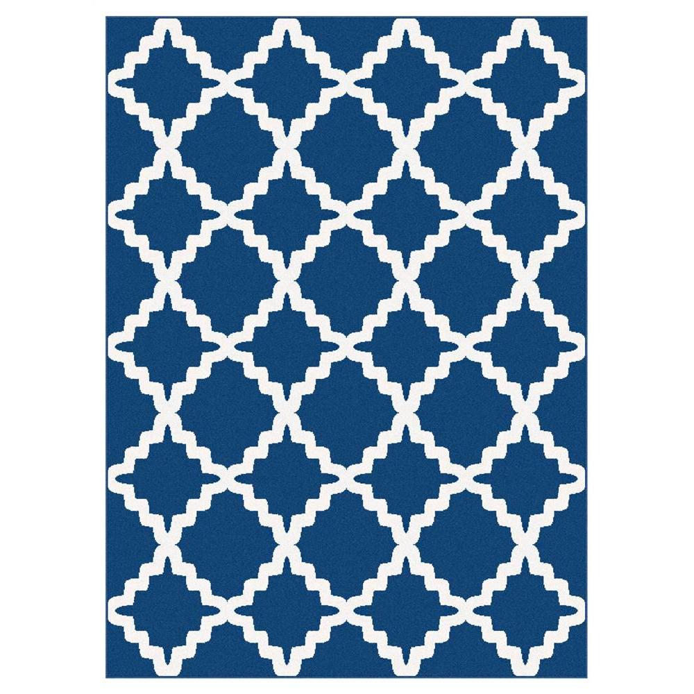 Tayse Rugs Metro Navy 5 ft. 3 in. x 7 ft. 3 in. Contemporary Area Rug