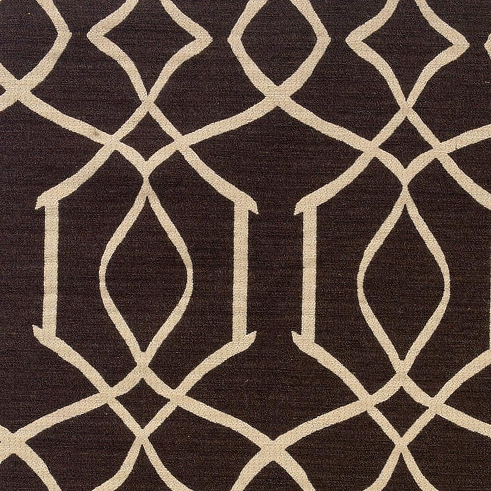 Furnituremaxx .com Salonika Brown & Natural Rectangle Woven and Hand Finished Transitional Greece 100% Wool Area Rug - 5 X 8