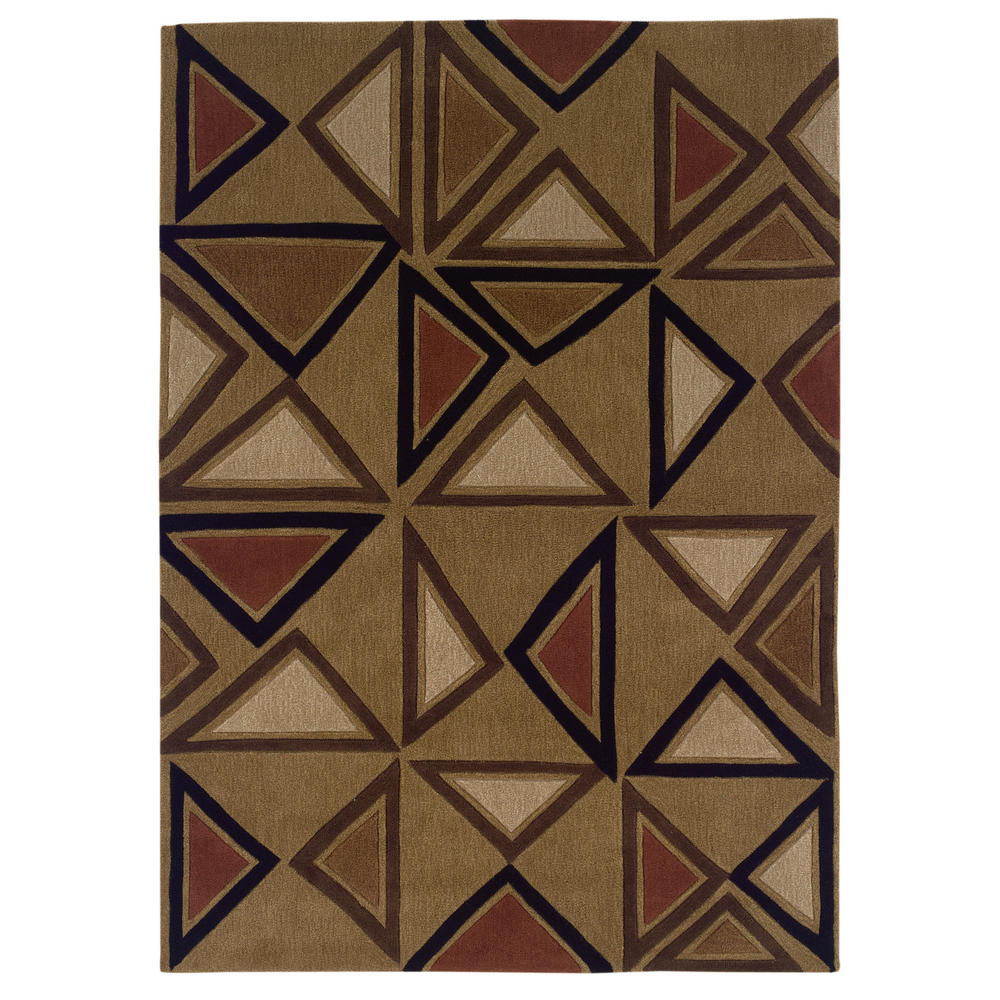 Furnituremaxx .com Trio Camel & Brick 1.10 x 2.10 Hand Tufted Transitional Rectangle Area Rug
