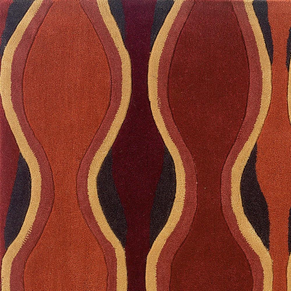 Furnituremaxx .com Trio Rust & Pumpkin5 x 7 Hand Tufted Transitional Rectangle Area Rug
