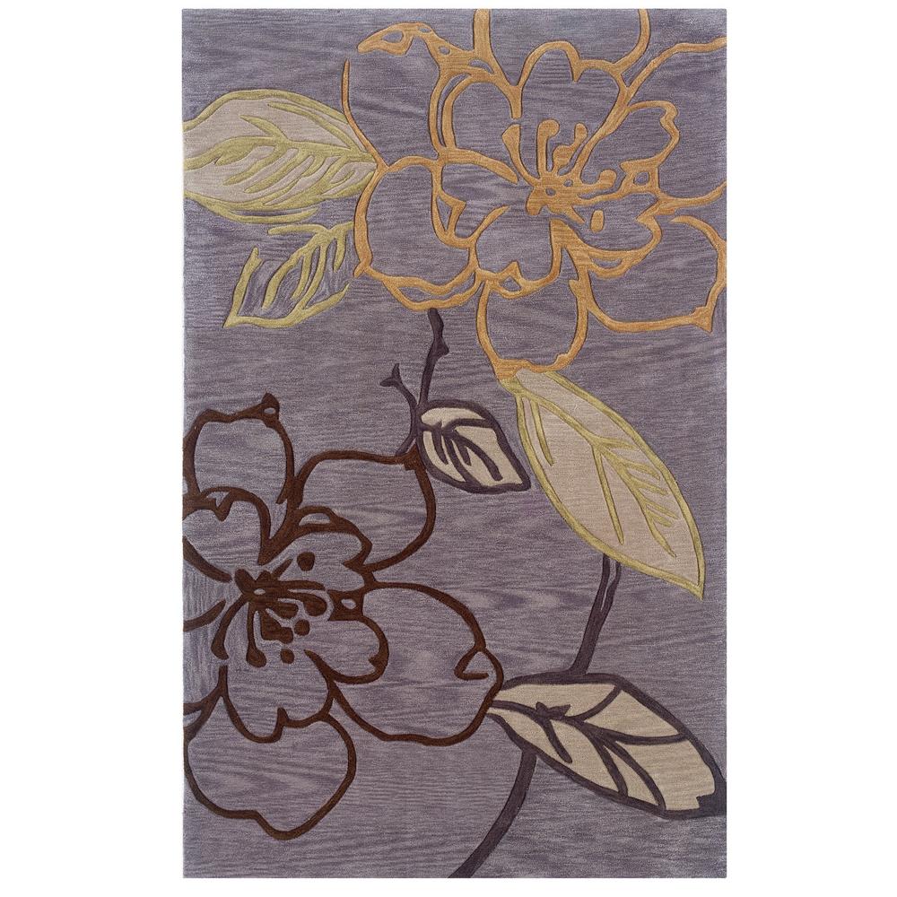 Furnituremaxx .com Trio Space Dyed Thistle & Brown 8 x 10 Hand Tufted Transitional Rectangle Area Rug