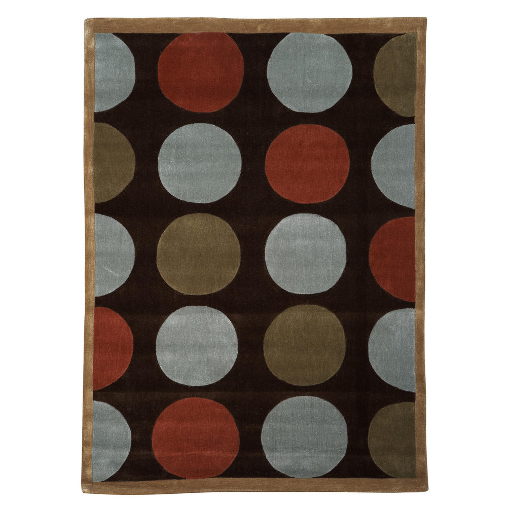 Furnituremaxx .com Trio Brown & Pale Blue 5 x 7 Hand Tufted Transitional Rectangle Area Rug