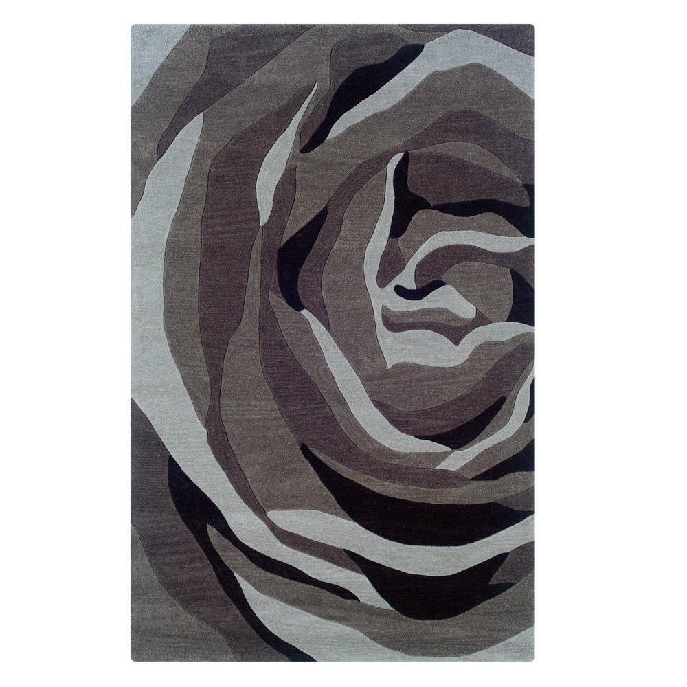 Furnituremaxx .com Trio With A Twist Grey & Charcoal 5 x 7 Hand Tufted Transitional Rectangle Area Rug