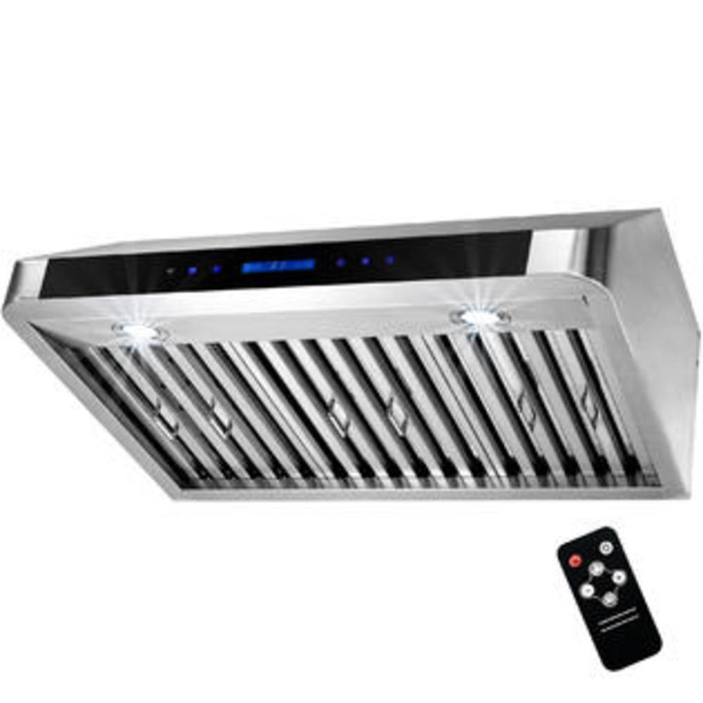 Golden Vantage GV-RH0248  30" Stainless Steel Under Cabinet Kitchen Cooking Fan LED Touch Control Range Hood Vent w/ Remote