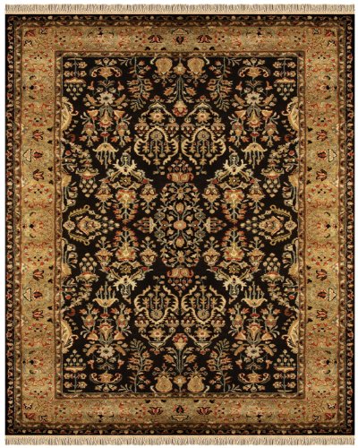PlushRugs.com Imports Feizy? Amore Wool Pile Traditional Rug, 8' x 8' Round, Black/Gold