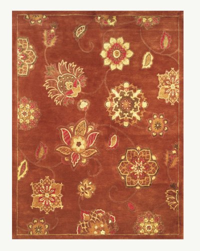 PlushRugs.com Imports Feizy? Madison Pure Wool Pile Floral Rug, 5' x 8', Red