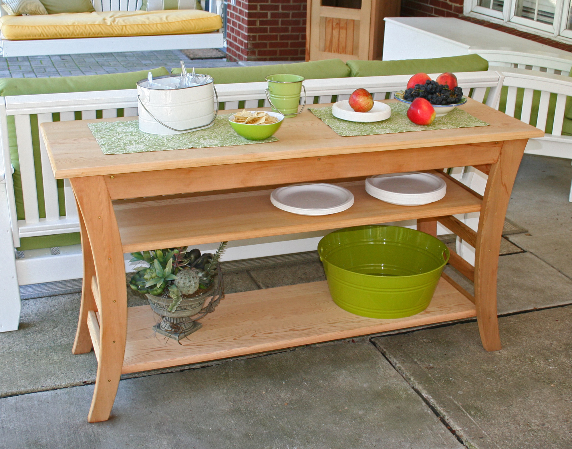 Creekvine Designs Cedar Entertaining Buffet Table - Table Size: 48, Finish: White Stain