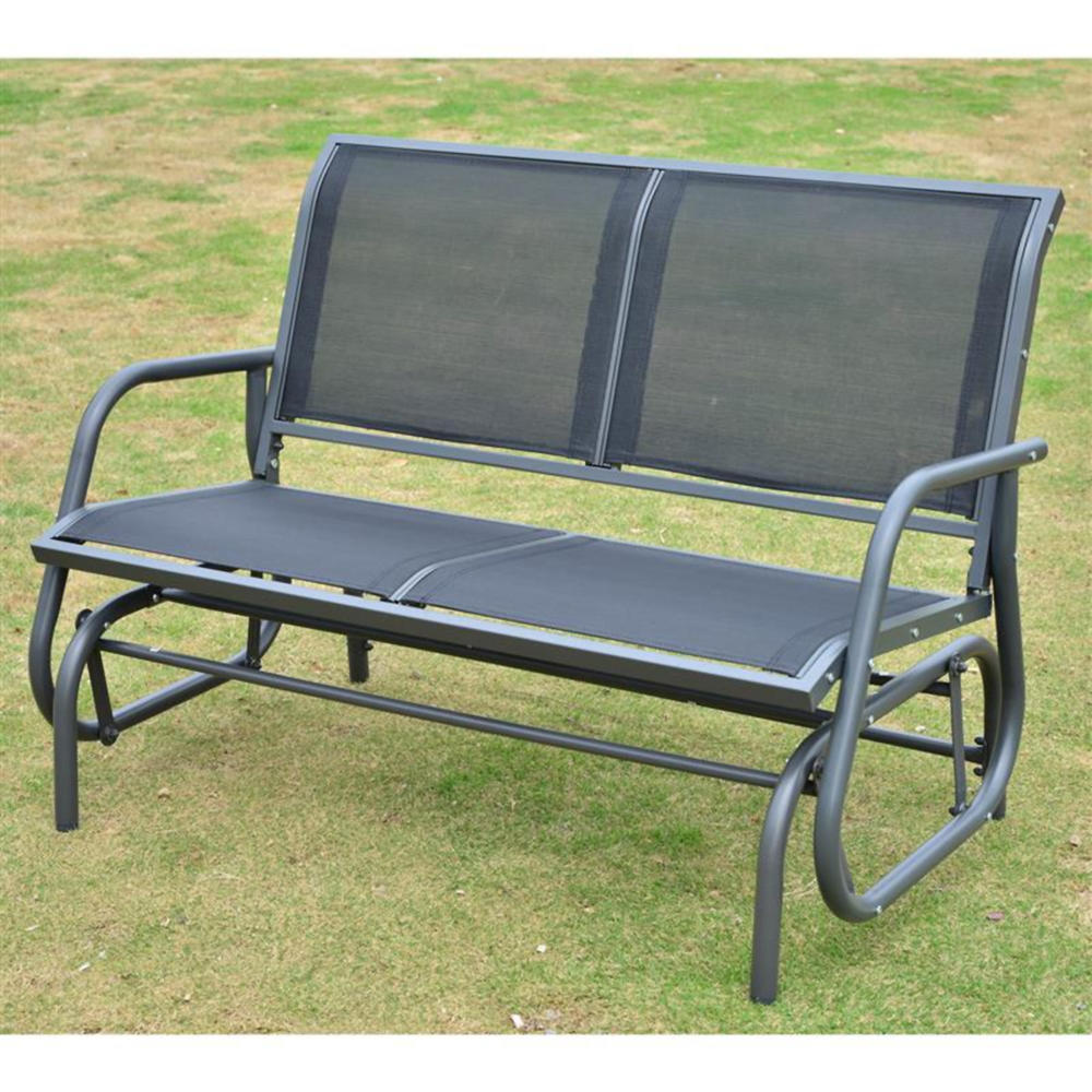 Outsunny 48" Freestanding Patio Glider Bench Dark Gray
