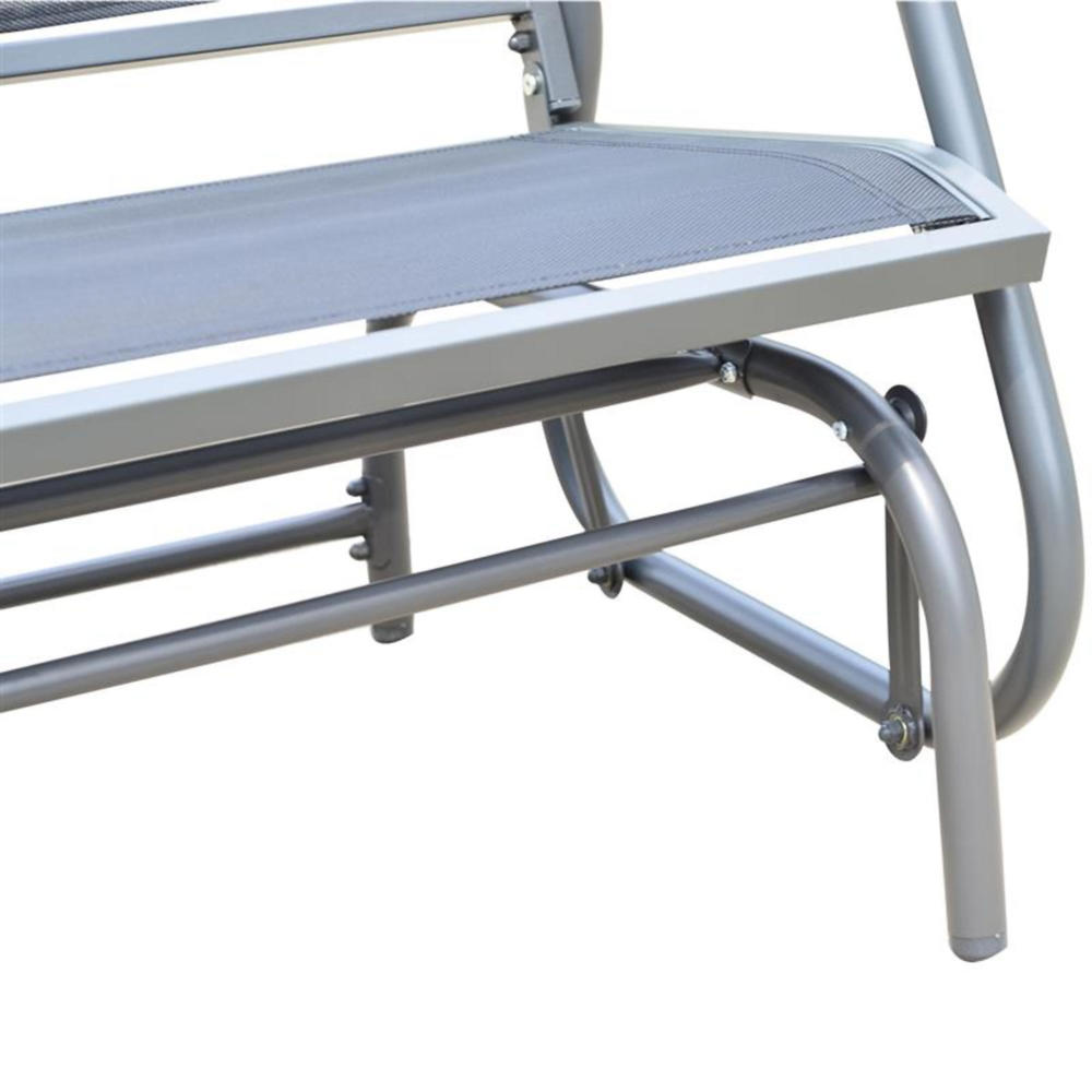 Outsunny 48" Freestanding Patio Glider Bench Dark Gray