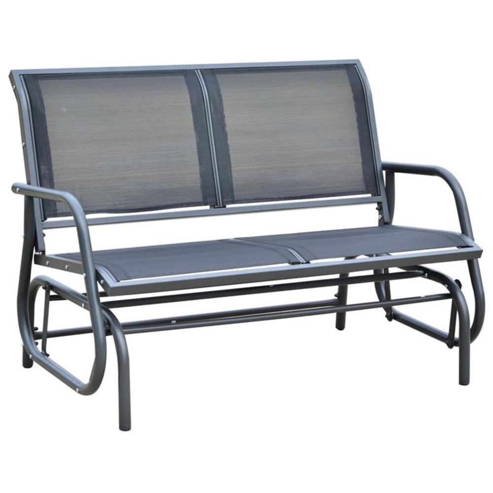 Outsunny 48" Freestanding Patio Glider Bench Dark Gray