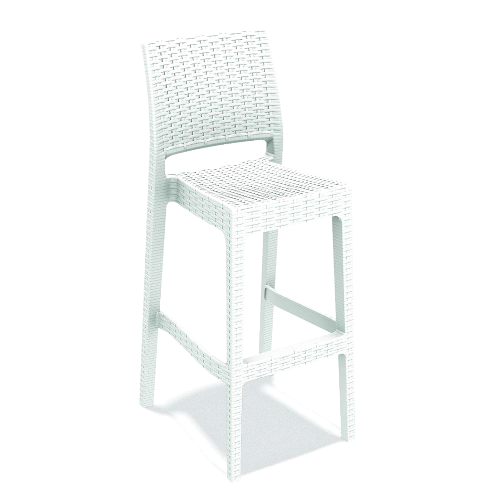 Compamia Jamaica Wickerlook Resin Bar Chair - White