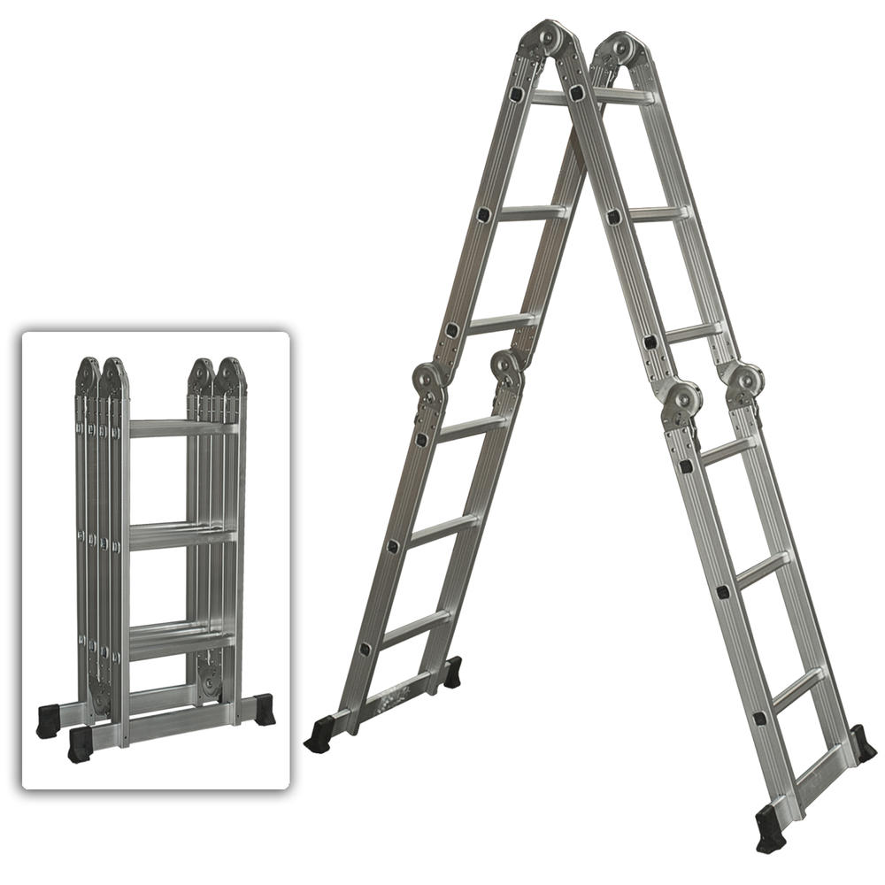 Best Choice Products SKY528 Multi-Purpose Aluminum Folding 12-Step Ladder