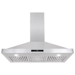 Cosmo Appliances Cosmo 36 in. 380 CFM Ducted Wall Mount Range Hood, LCD Display Touch Control Panel, Permanent Filters and LED Lighting