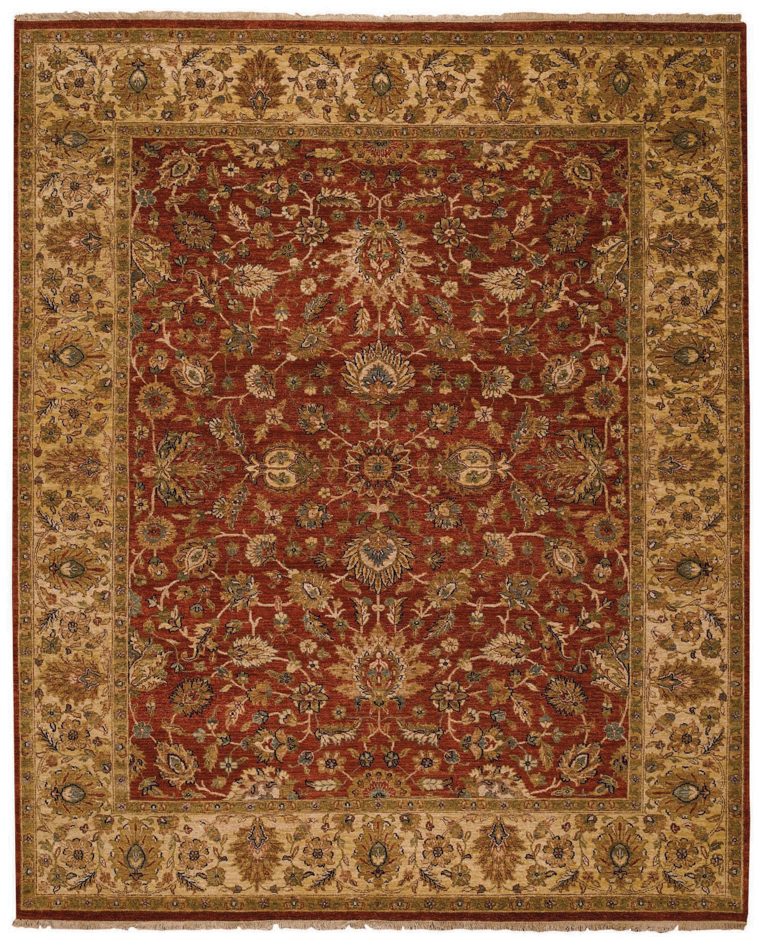 Capel Rugs Capel 1777RS06000900850 Boca Park-Tabriz 6 ft. x 9 ft. Terra Cotta Rectangle Hand Knotted Rug