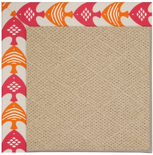 Capel 6' x 6' Square Made-to-Order  Area Rug 1990RS06000600806 Autumn Color Machine Made in USA "Zoe Collection" Cane Wicker Des
