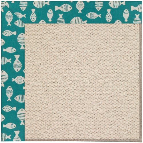 Capel 10' x 10' Square Made-to-Order  Area Rug 1993RS10001000282 Sea Green Color Machine Made in USA "Zoe Collection" White Wick
