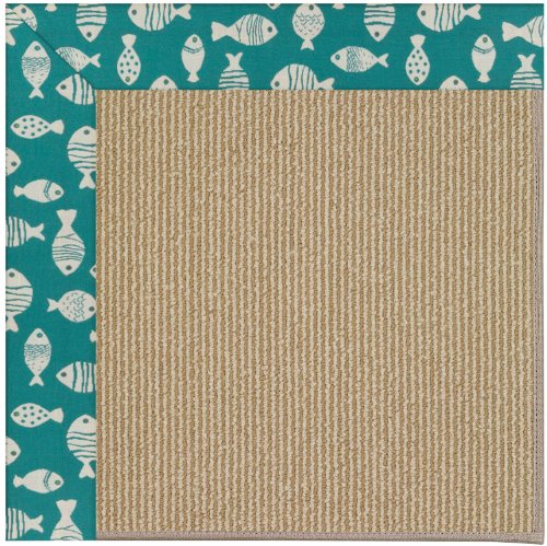 Capel 6' x 6' Square Made-to-Order  Area Rug 1995RS06000600282 Sea Green Color Machine Made in USA "Zoe Collection" Sisal Design