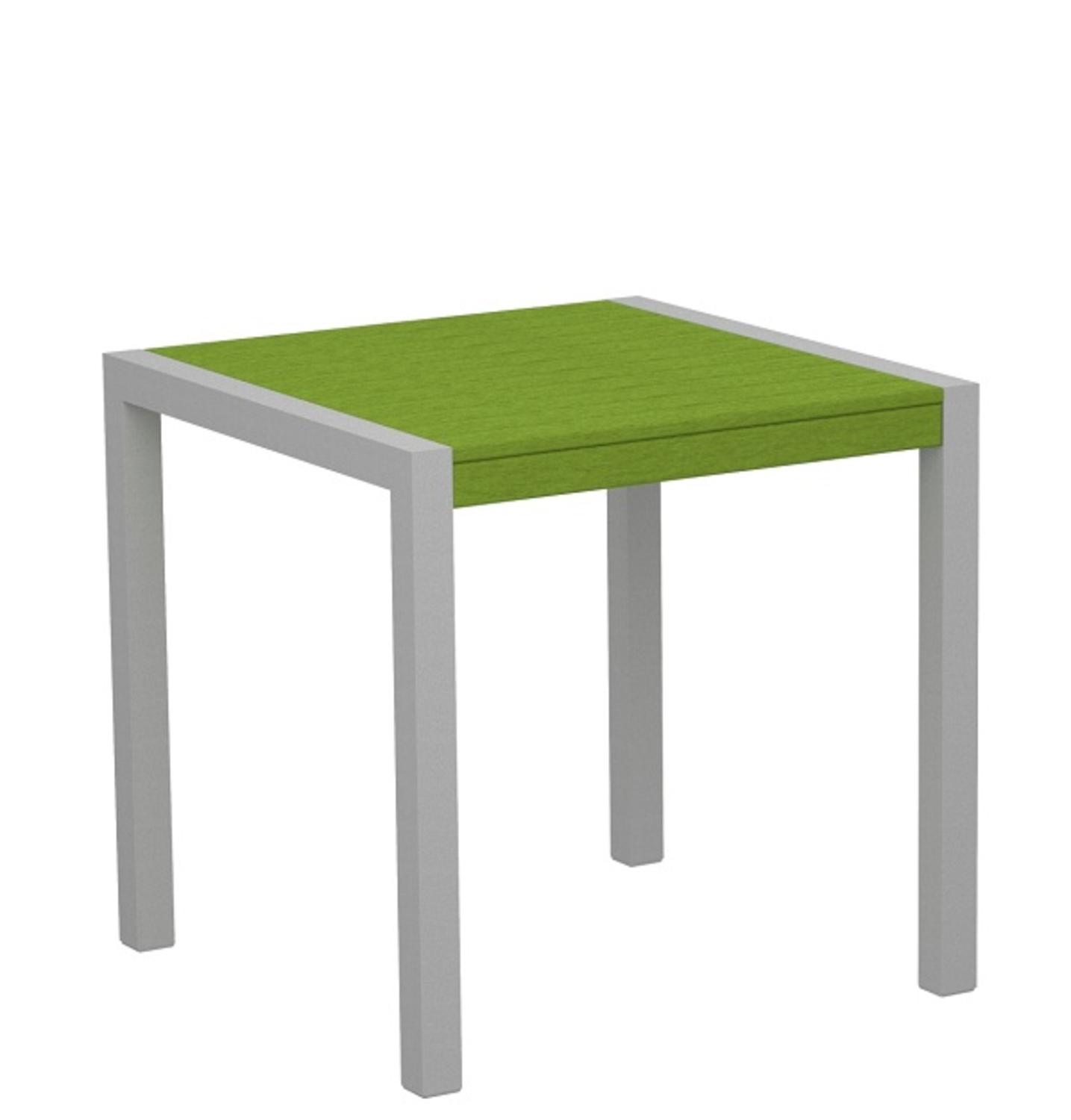 Eco-Friendly Furnishings 30" Recycled Earth-Friendly Outdoor Bistro Table - Lime Green with Silver Frame