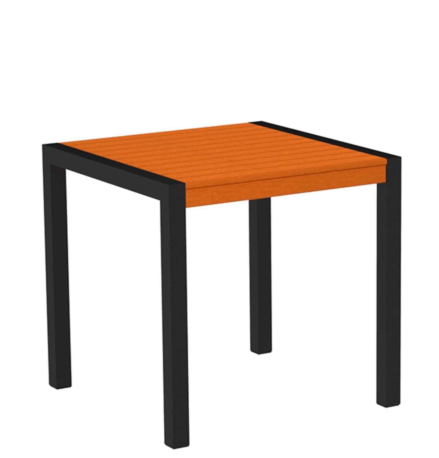 Eco-Friendly Furnishings  30" Recycled Earth-Friendly Outdoor Bistro Table - Tangerine with Black Frame