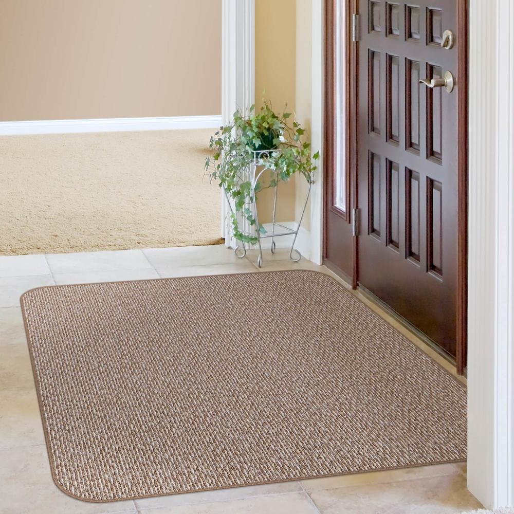 House, Home and More 3 x 3 SKID-RESISTANT Area Rug Kitchen Carpet Floor Mat PRALINE BROWN