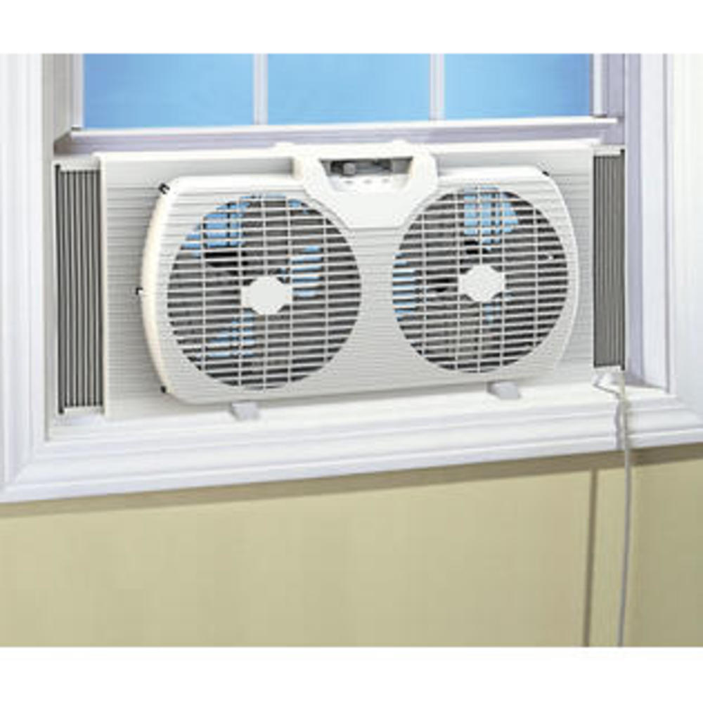 Howplumb CZ319WT Dual Blade 9Inch Twin Window Fan with Cover