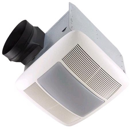 Nutone PL_NUTQTXEN110FLT_595182_ QTX Series Very Quiet 110 CFM Ceiling Exhaust Bath Fan with Light and Night Light, ENERGY STAR 