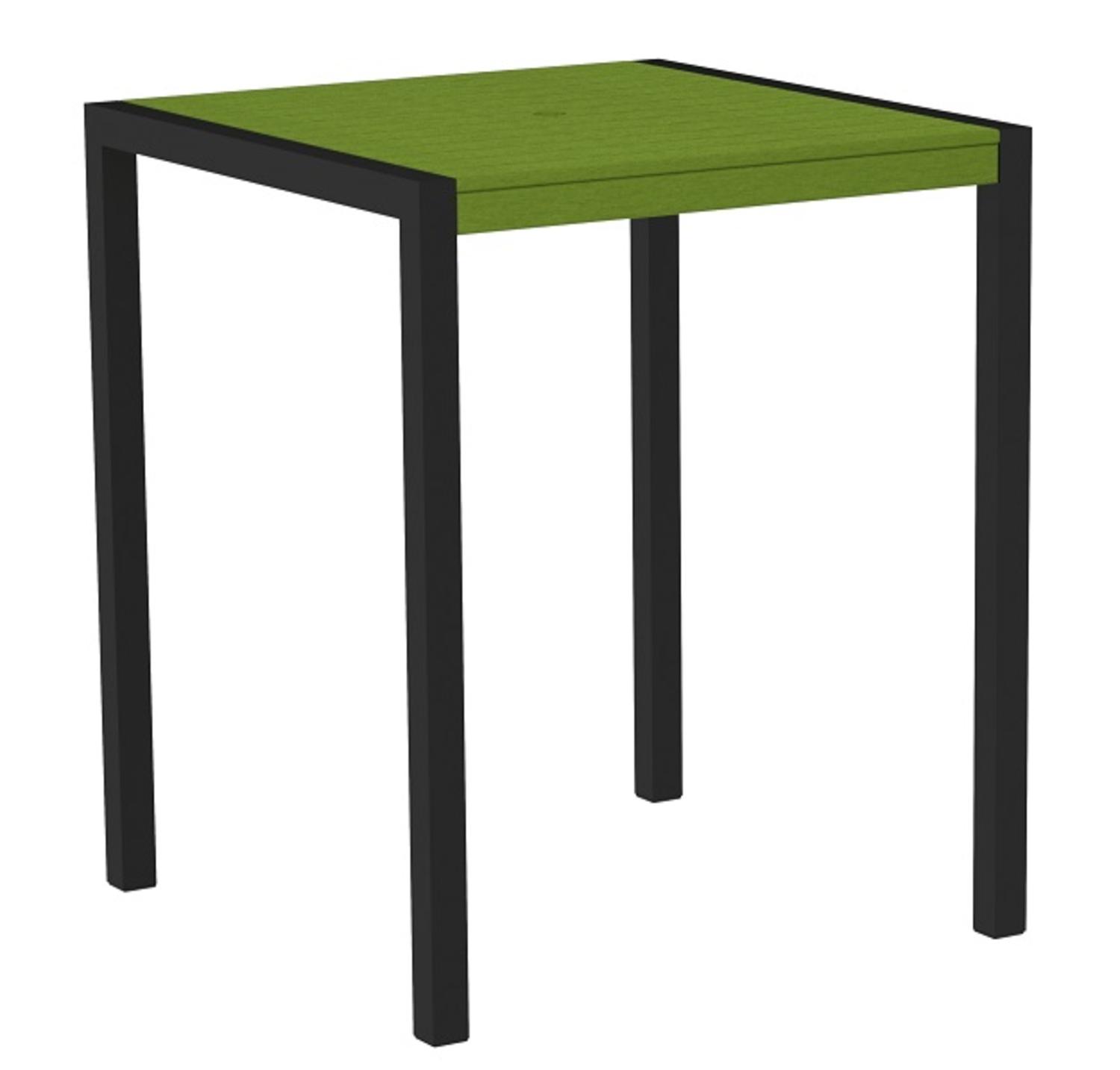 Eco-Friendly Furnishings  42" Outdoor Recycled Earth-Friendly Bar Table - Lime Green with Black Frame