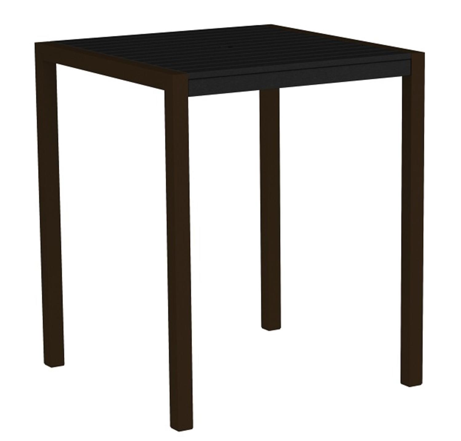 Eco-Friendly Furnishings 42" Outdoor Recycled Earth-Friendly Bar Table - Black with Bronze Frame
