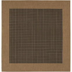 Couristan Checkered Field Area Rug, Black/Cocoa ,Square, 7'6" x 7'6"
