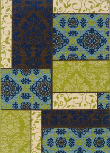 Oriental Weavers 9x13 Sphinx Patio Panels Casual Brown 3066V Outdoor Area Rug - Approx 8' 6"x13'