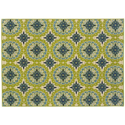 Oriental Weavers Caspian Green/Blue/Ivory Rug - Rug Size: 5'3" x 7'6"