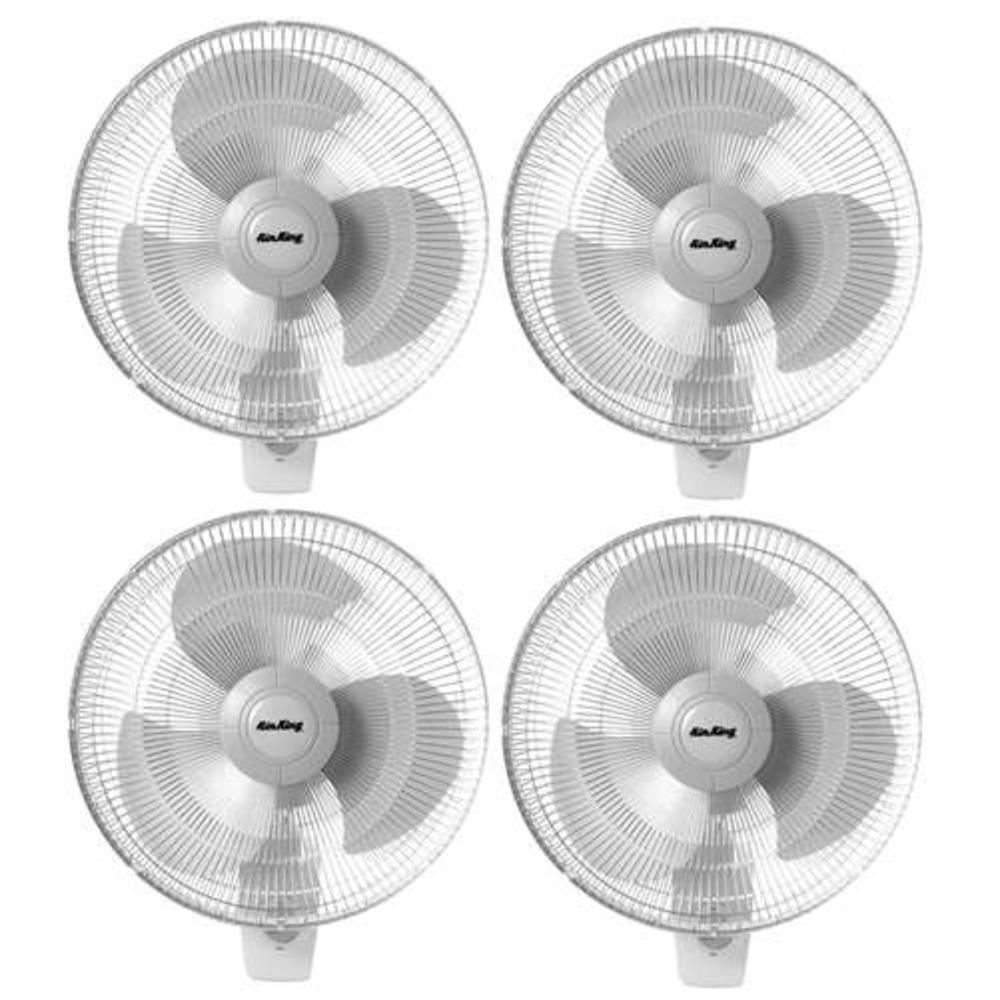 Air King 4xAK901673866  16 Inch Commercial Oscillating Wall Mount Fan (4 Pack)