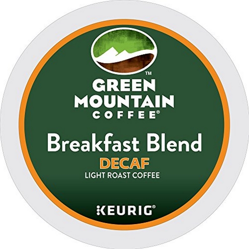 Green Mountain Coffee SID47726E0  K-Cup Pods; Breakfast Blend, Decaf; Light Roast, 24/BX