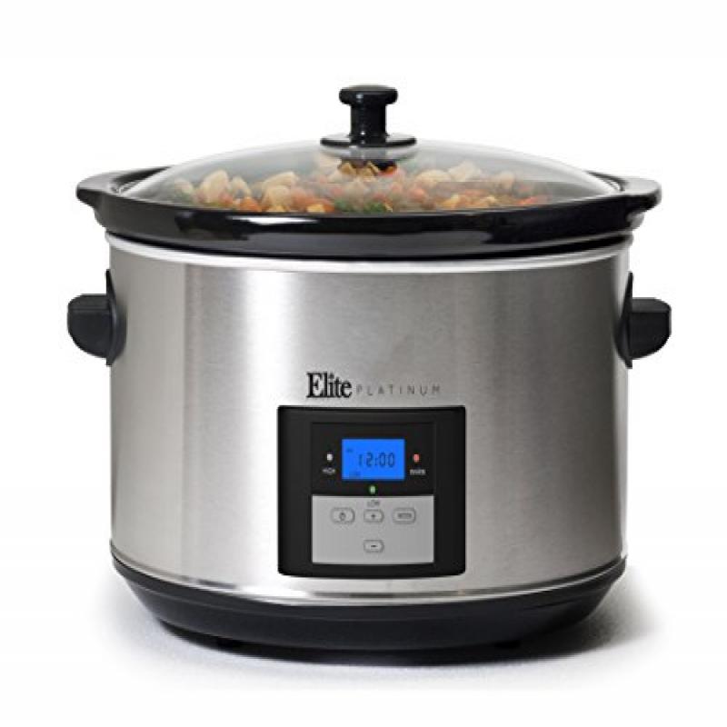 Elite Platinum 49144889 MST900D 8.5Quart Stainless Steel Digital Slow Cooker
