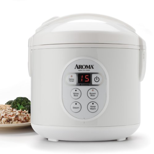 Aroma 15729233  8-Cup Digital Rice Cooker and Food Steamer - White