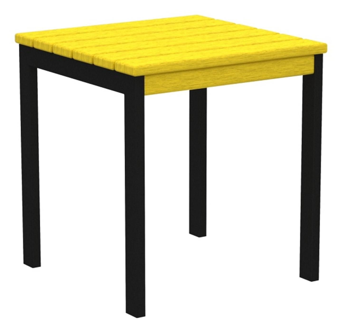 Eco-Friendly Furnishings  18" Recycled Earth-Friendly Square Side Table - Lemon Yellow with Black Frame