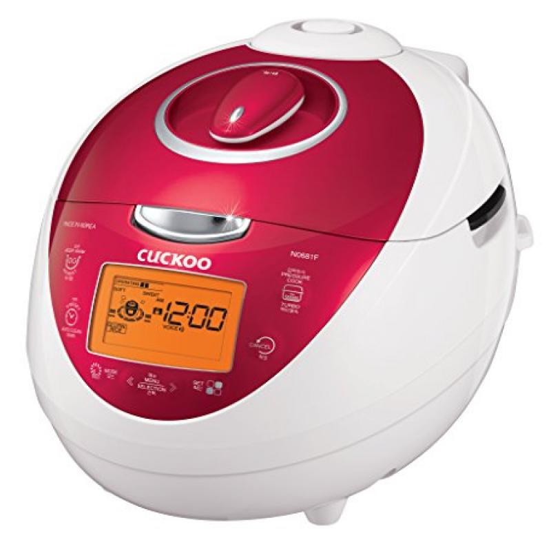 CUCKOO ADIB00GM6SILE   CRP-N0681F 6 Cups Electric Rice Cooker, 110v, Red