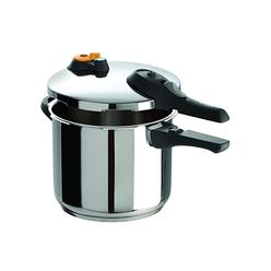 T-fal Pressure Cooker, Stainless Steel Cookware, Dishwasher Safe, 15-PSI Settings, 6.3-Quart, Silver, Model P25107