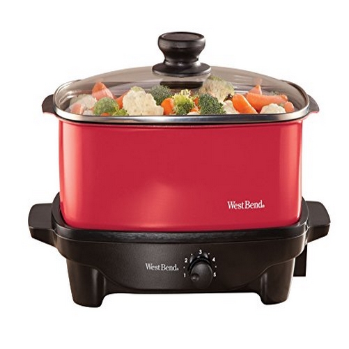 West Bend 84915R Versatility Slow Cooker with Insulated Tote and