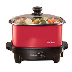 West Bend 87905R Versatility Slow Cooker Large Capacity Non-stick Dishwasher Safe Variable Temperature Control Includes Travel L
